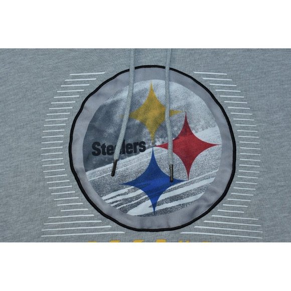 NFL Team Apparel Unisex Pittsburgh Steelers Sweatshirt Size L Gray Hoodie - Picture 3 of 12
